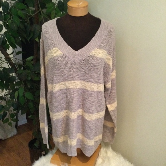 Sonoma Woman’s plus size 3X v neck lightweight sweater long sleeve 
gray… - Picture 1 of 11